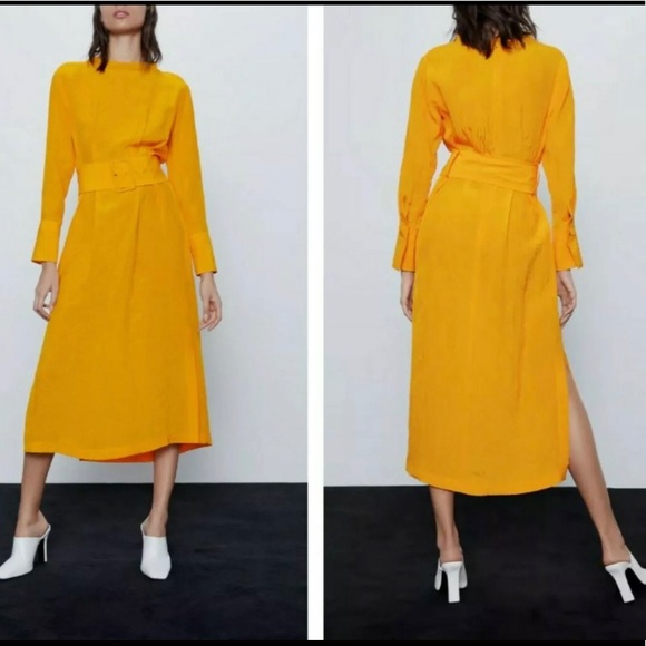 Zara Belted Midi Dress - Picture 2 of 7